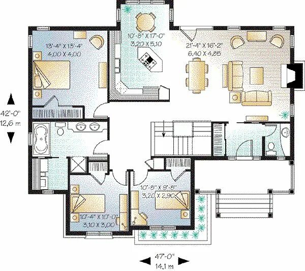 Планировки домов снаружи Cottage Style House Plan - 3 Beds 1.5 Baths 1498 Sq/Ft Plan #23-635 Cottage styl