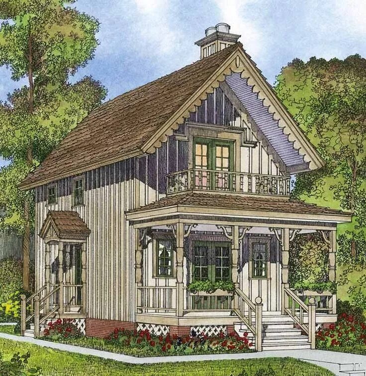 Планировки домов в деревне Country Style House Plan - 2 Beds 1 Baths 944 Sq/Ft Plan #1016-91 Small cottage 