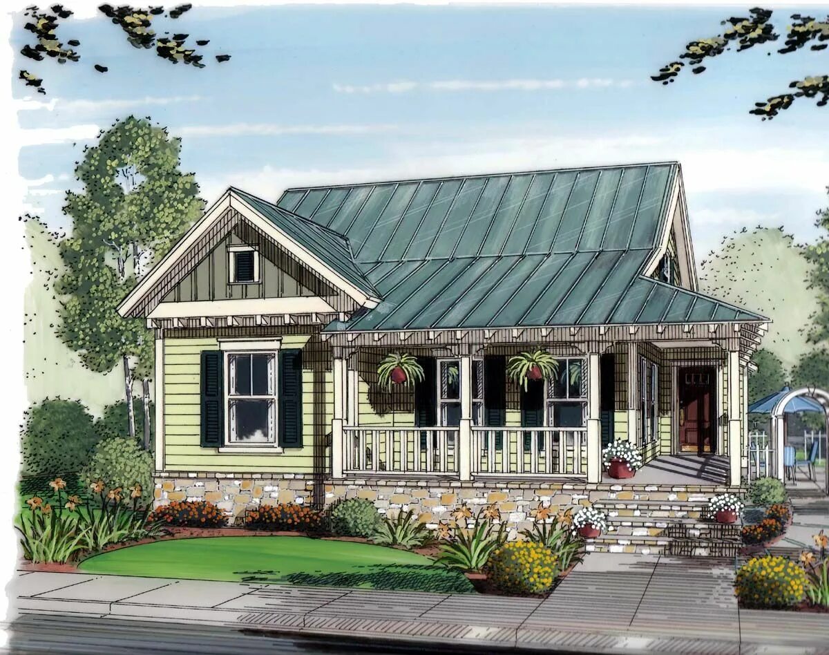 Планировки домов в деревне Plan 30502 Country Style with 3 Bed, 2 Bath, 2 Car Garage Cottage house plans, C