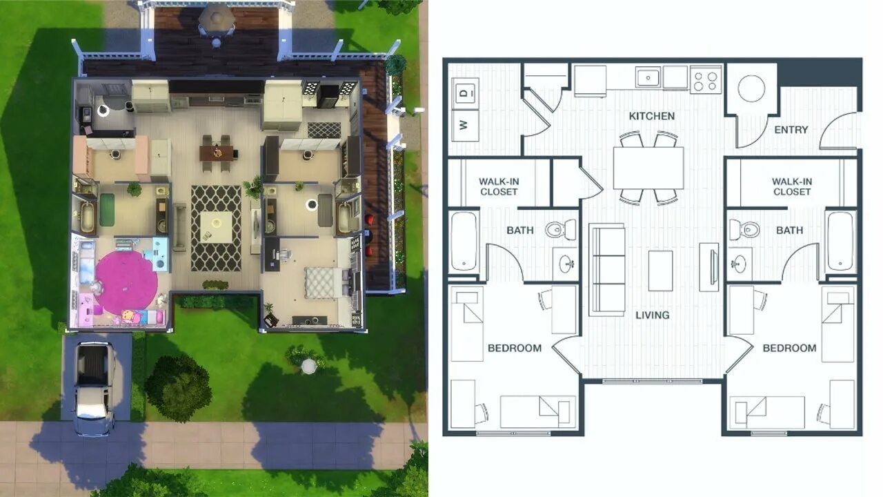 Планировки домов в москве Sims 4 Floor Plan Challenge // Stylish & Small Family Home - YouTube