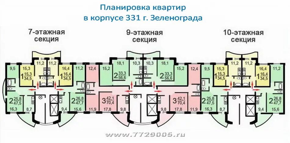 Планировки домов зеленограда Квартиры Зеленоград корпус 331
