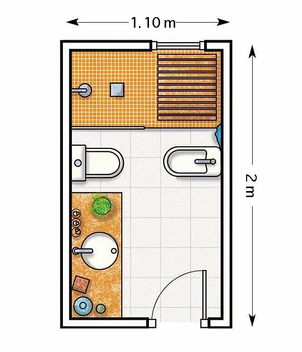 Планировки душевых комнат с туалетом Distribución de un baño de 2,20 metros cuadrados Cuartos de baños pequeños, Plan