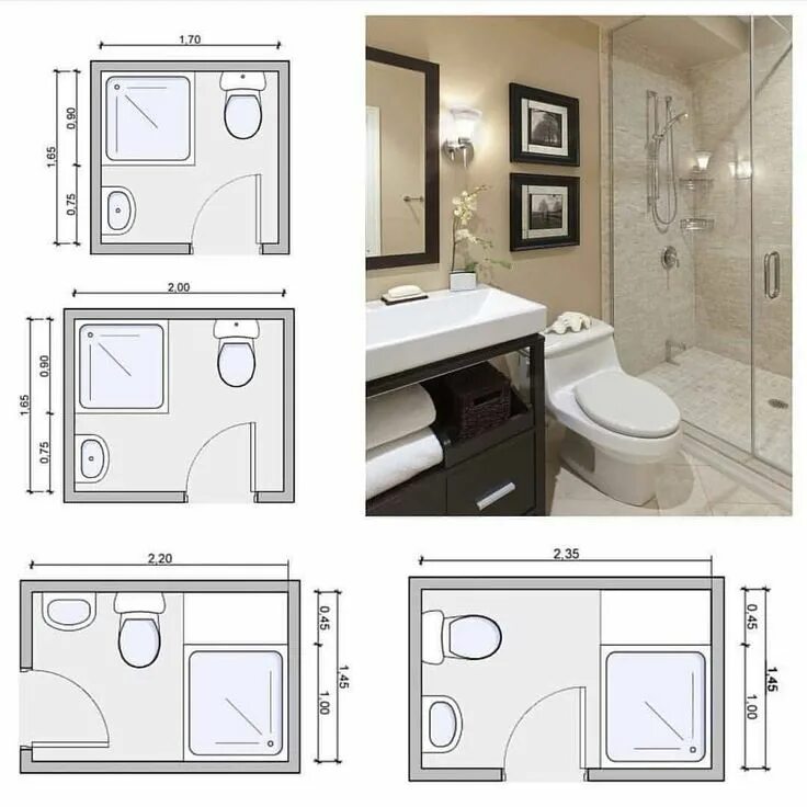 Планировки душевых комнат с туалетом Bathroom Size and Space Arrangement - Engineering Discoveries Idee bagno piccolo