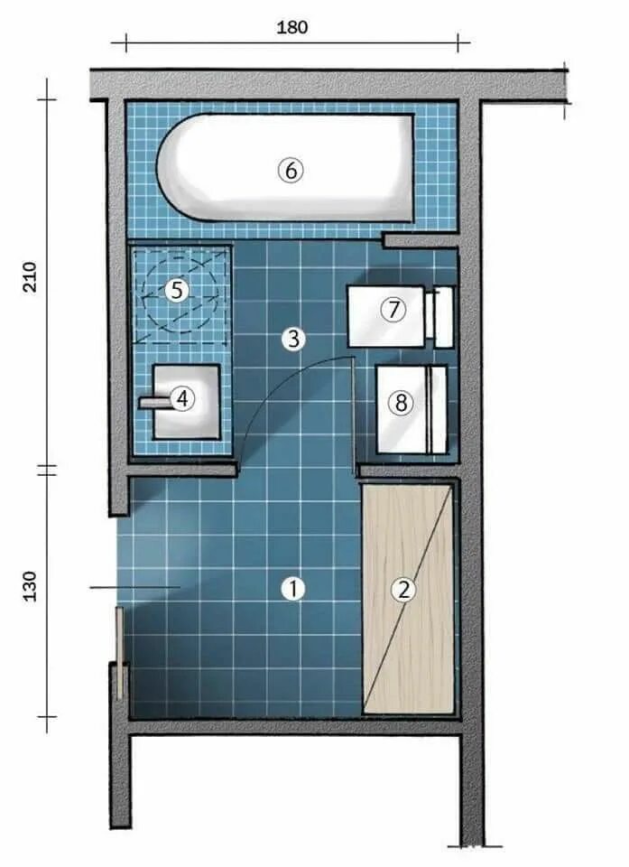 Планировки душевых в частном доме Pin di David Tixi su Baño Progettazione bagno, Arredamento piccolo bagno, Idee b