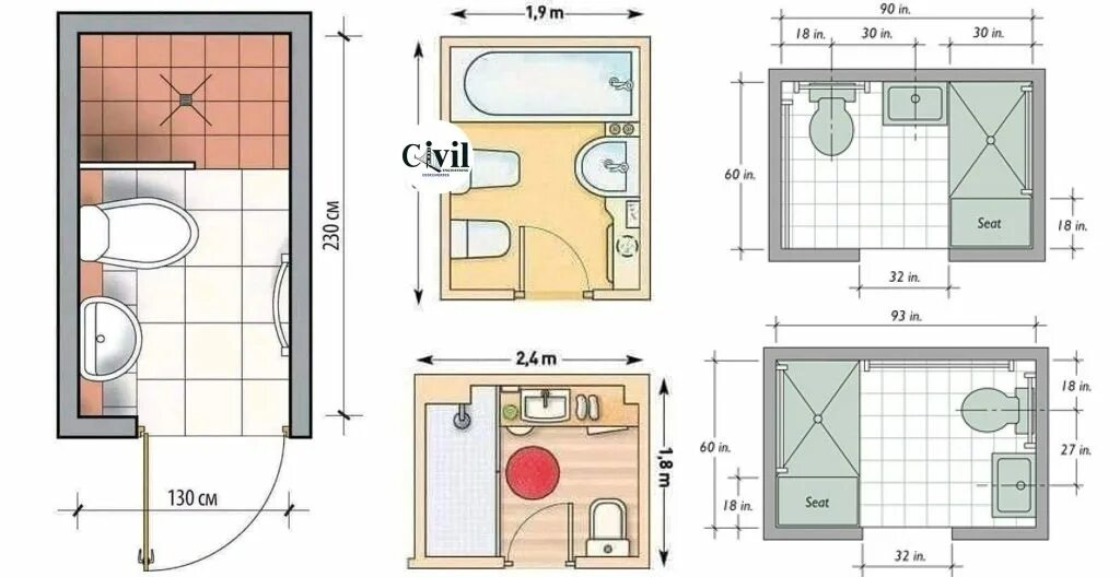 Планировки душевых в частном доме Standard Bathroom Dimensions Engineering Discoveries