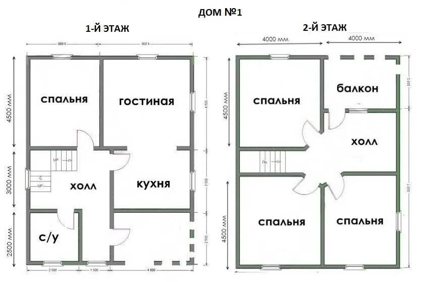Планировки двухэтажных домов 7 10 Проект дома 9на 12 двухэтажный