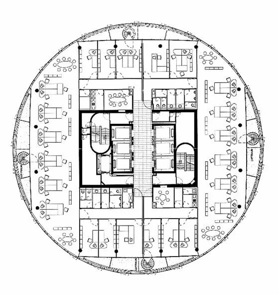 Планировки этажей зданий Typology: The Changing World of Office Work Arquitectura de edificios, Arquitect
