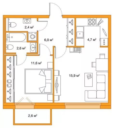 Планировки евродвушка варианты Pin by Алина Петрович on Интерьер House floor plans, Small house floor plans, Sm
