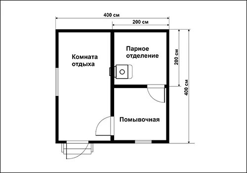 Планировки каркасных бань 3 на 4 Каркасная баня 3х4 проект