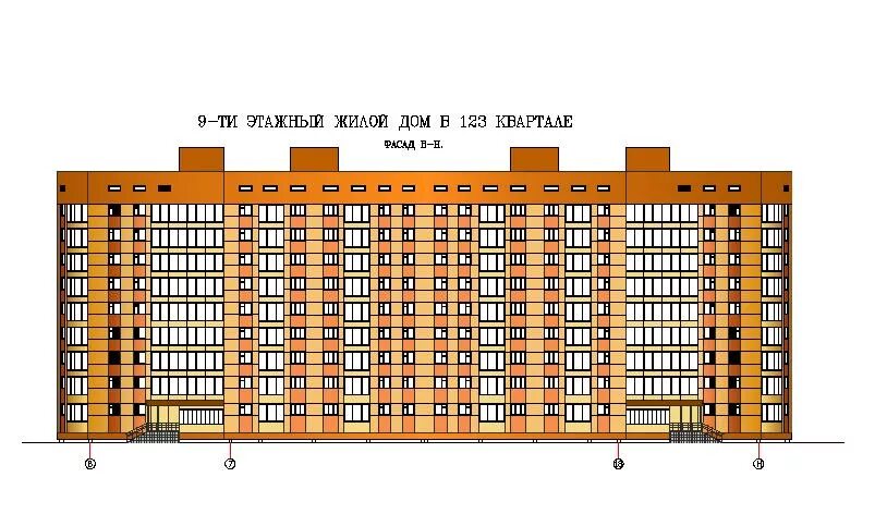 Планировки кирпичных 9 этажей 9-ти этажный дом - проект в AutoCAD (Автокад) скачать бесплатно