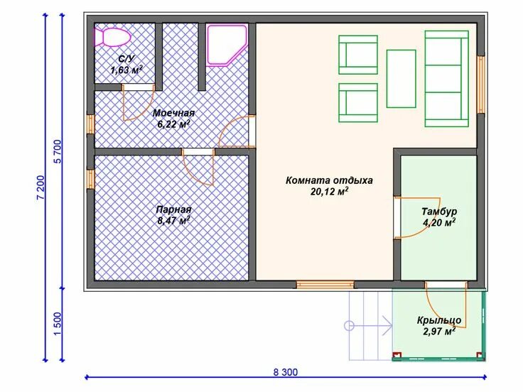 Планировки кирпичных бань Готовый проект бани 5 на 8 м Floor plans, Bani, Diagram
