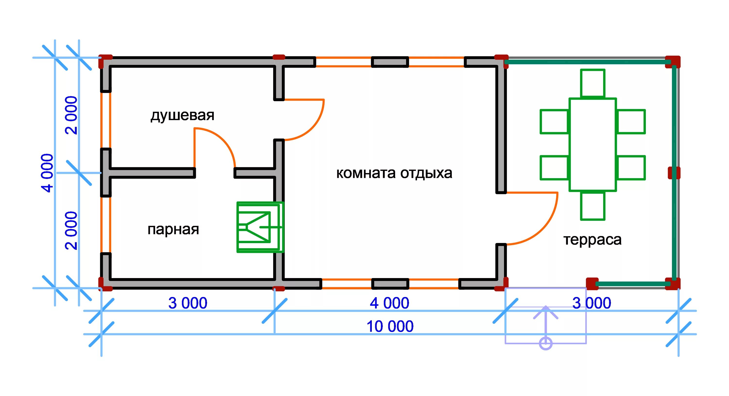 Планировки кирпичных бань Проект бани 3х8