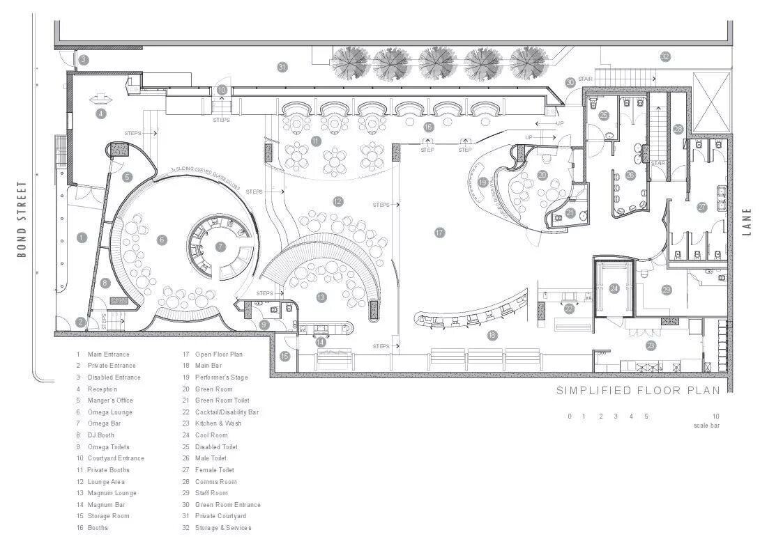 Планировки клубных квартир Gallery of Bond Bar / HACHEM - 16 Restaurant plan, Bar flooring, Restaurant floo
