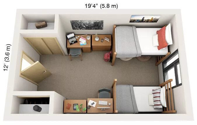 Планировки комнат 10 кв Pin by sarah kitchen on floor planning Dorm room layouts, Dorm room designs, Hos