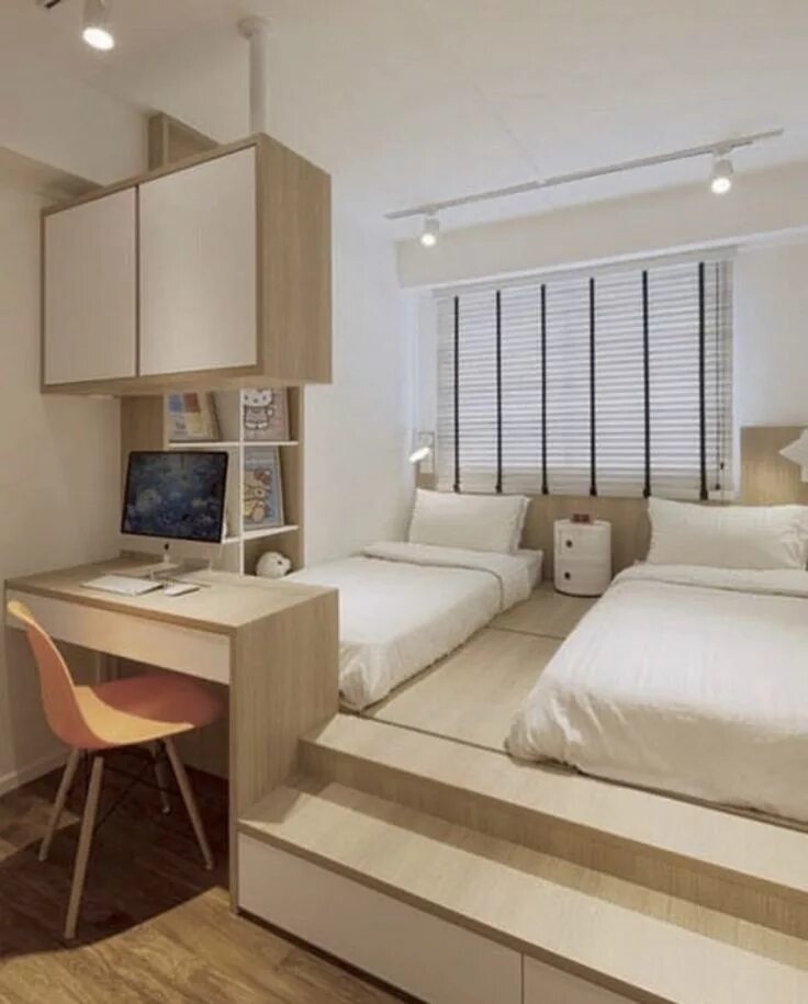 Планировки комнат 10 кв Pin de Hong Jing em room Espaços pequenos, Interiores, Cama baixa