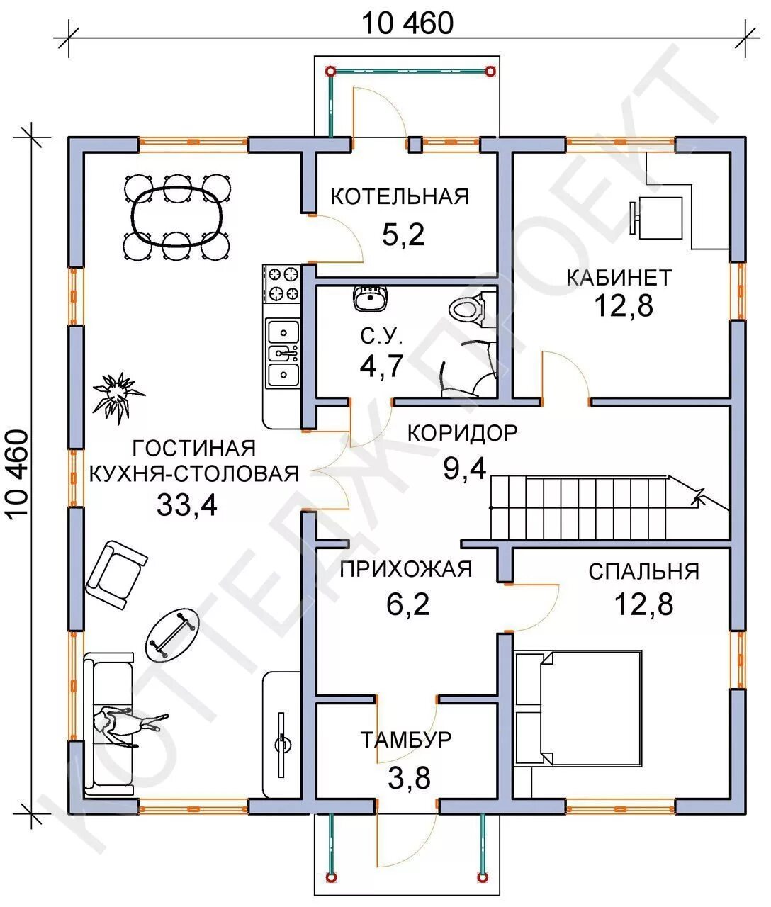 Планировки комнат и котельной дома Дом на 80 кв м одноэтажный проекты с котельной