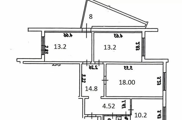 Планировки комнат п 3 Продажа трёхкомнатной квартиры Москва, метро Братиславская, Братиславская улица 