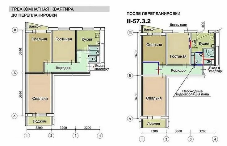 Планировки комнатных квартир панельных домах Перепланировка трехкомнатной хрущевки: фото до и после Wardrobe room, Floor plan