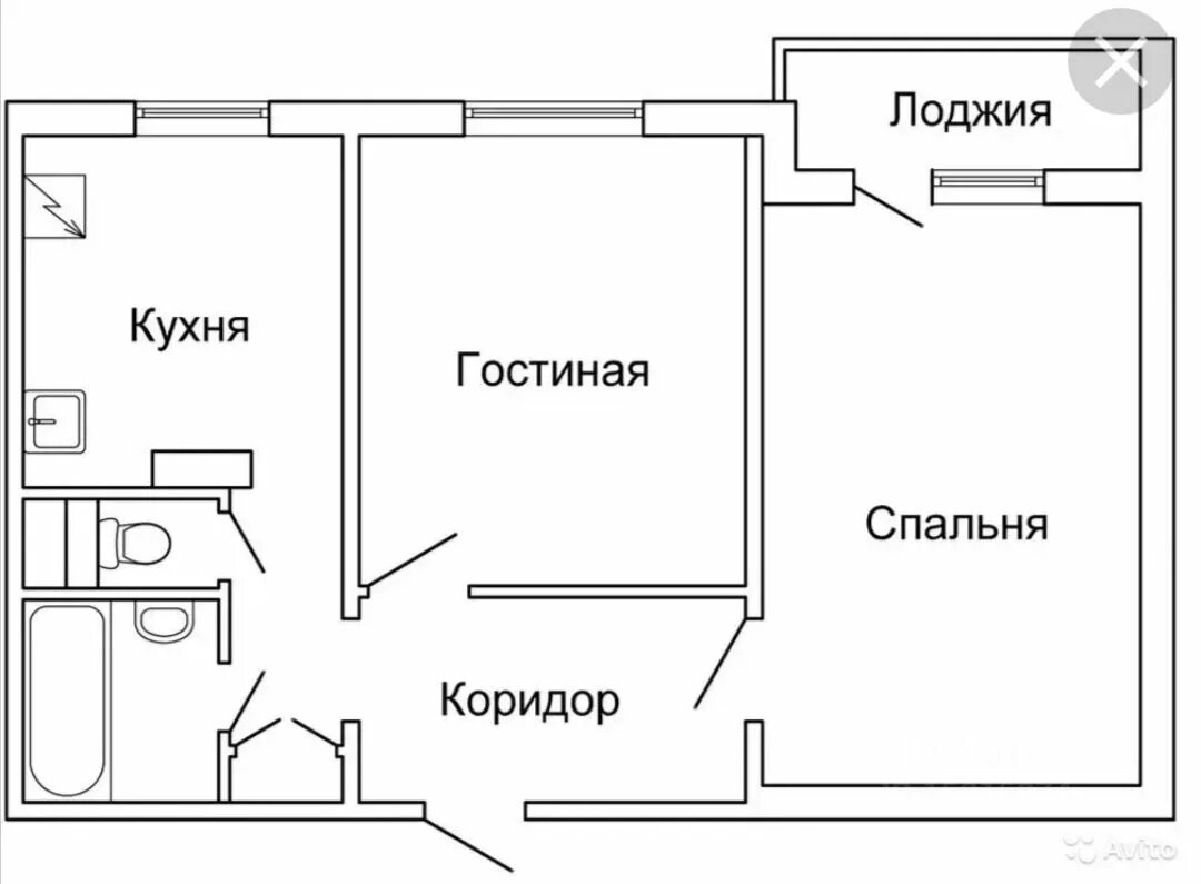 Планировки комнатных квартир панельных домах Аренда двухкомнатной квартиры 54м² Октябрьский просп., 61, Кемерово, Кемеровская