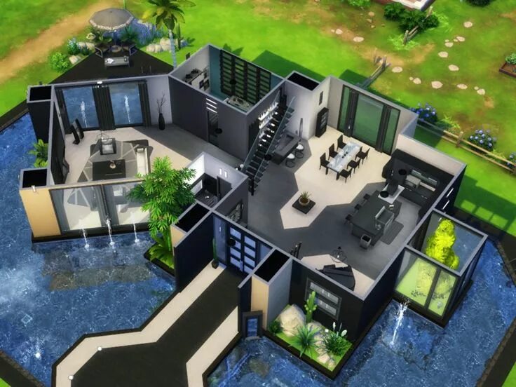 Планировки крутых домов This contemporary house is located in Willow Creek on a 40x30 lot. It has an ope