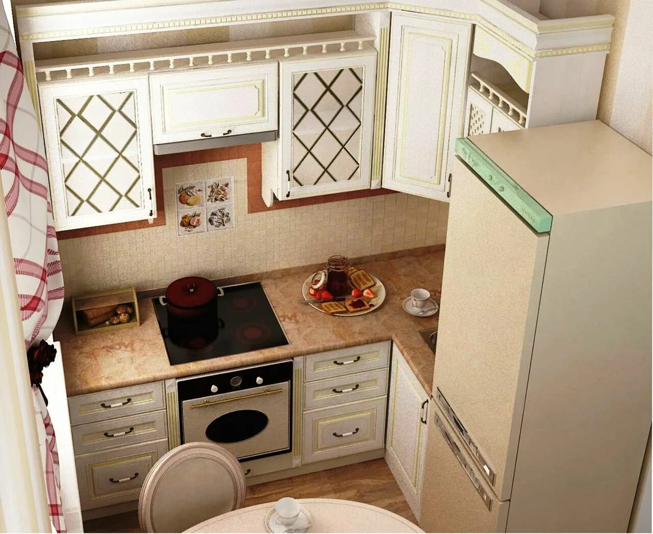 Планировки кухни 5 7 Картинки УГЛОВАЯ КУХНЯ 5 КВ М С ХОЛОДИЛЬНИКОМ