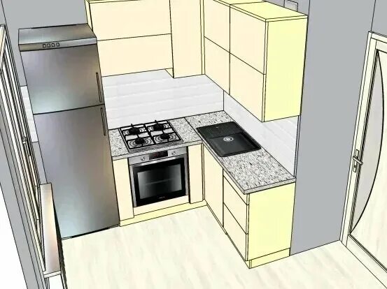 Планировки кухни 5 7 Чертежи популярных планировок кухонь-хрущевок Мебель своими руками Дзен