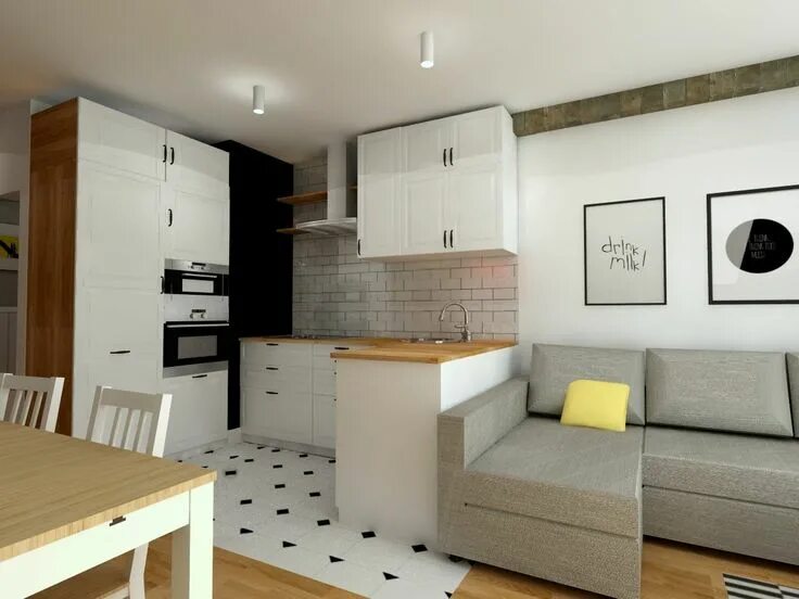 Планировки кухни гостиной 14 кв м Strona Główna - Good Place for Living Paulina Czub Interior design kitchen small