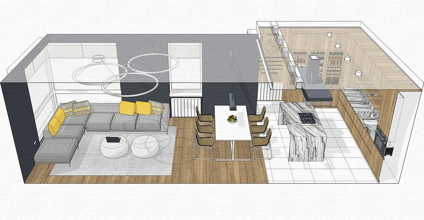Планировки кухни гостиной размером 5.8 3 метра Portfolio. Interiors. Architecture of buildings. (77) Images :: Behance