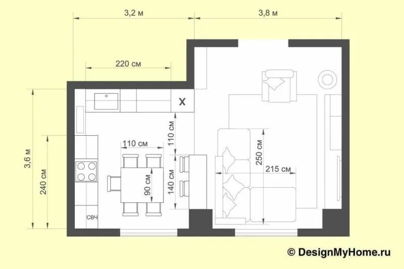 Планировки кухни гостиной размером 5.8 3 метра Дизайн кухни Floor plans, Projects, Style