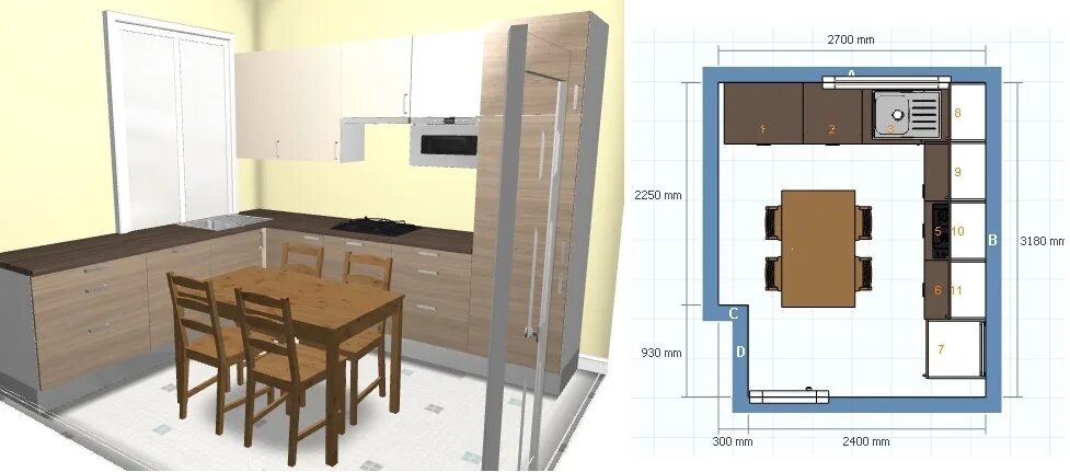 Планировки кухонь 4х4 Кухня гостиная 4х4 планировка фото Original-Mebel.ru