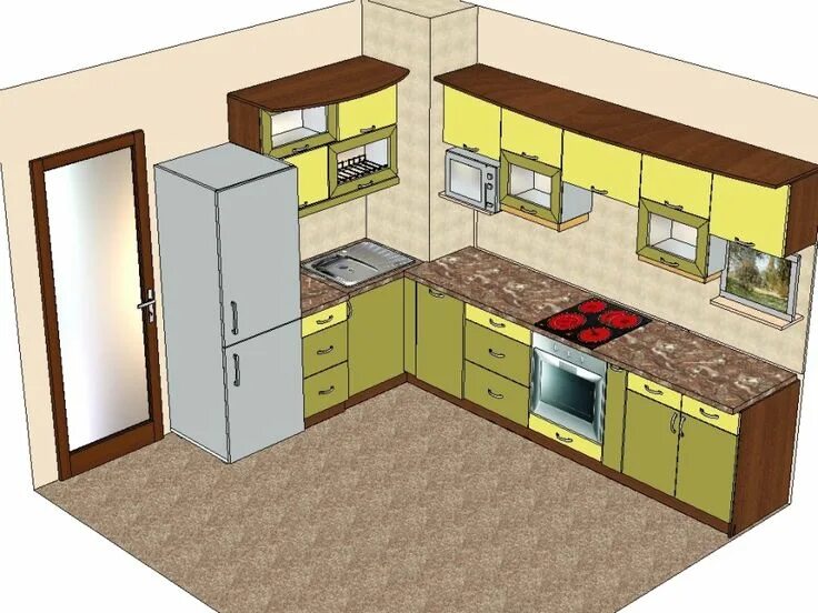 Планировки кухонь 4х4 Пин на доске nuestra casa Интерьер кухни, Дизайн квартиры, Маленькая кухня