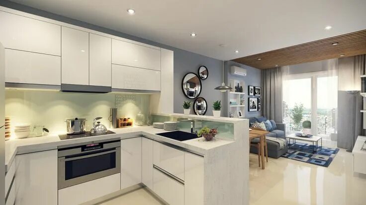 Планировки кухонь гостиных 18 кв ❤ ▷ Decoración de una casa de 66 metros cuadrados 2023 Open plan kitchen living 