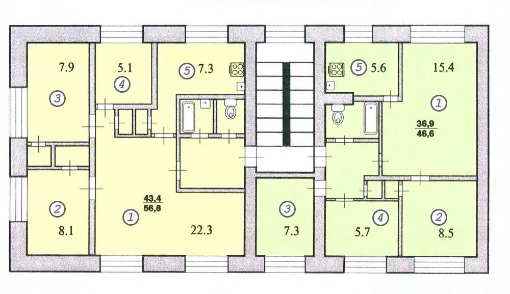 Планировки квартир 125 серии Крупнопанельный дом серии Г-24 WinArt, СПб
