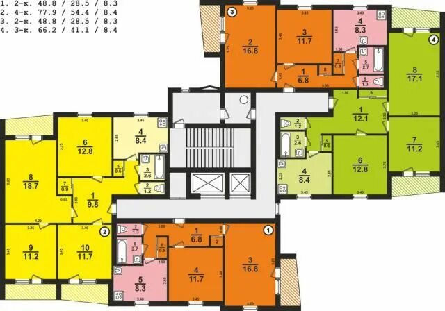 Планировки квартир 16 этажках Серия 111-162-1п, 2п, 3п - панельные башни - планировки и другие 16 этажки - Фор