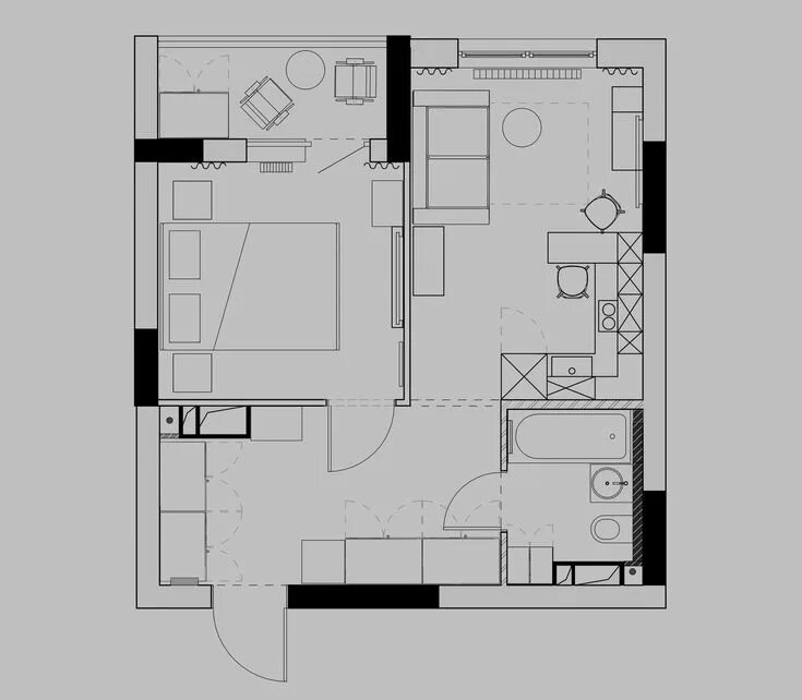 Планировки квартир 2024 Clean, Crisp & Compact Home Interiors Under 40 Sqm (With Floor Plans) Floor plan