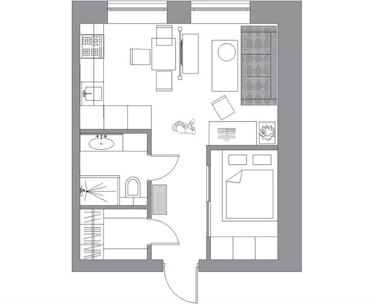 Планировки квартир 30 м Comment séparer les espaces dans un petit appartement ? Small apartment layout, 