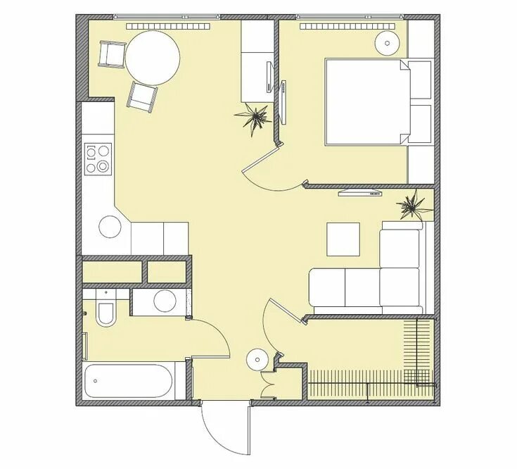 Планировки квартир 42 кв м фото Пин на доске Micro living Планировки, План крошечного дома, Планировка дома
