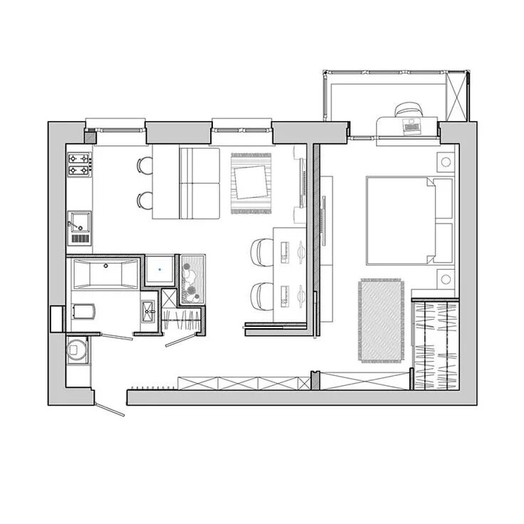Планировки квартир 44 м Планировка маленькой квартиры Small apartment plans, Apartment floor plans, Apar