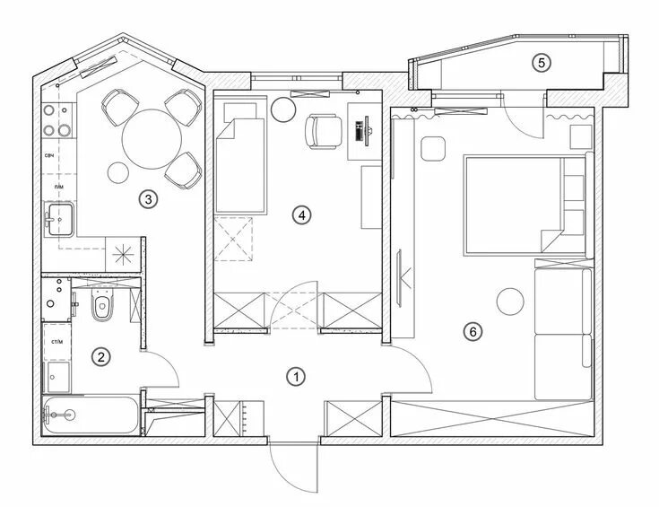 Планировки квартир 44 м Фотографии - Планировки - INMYROOM.ru Планировки, Дом, Дизайн