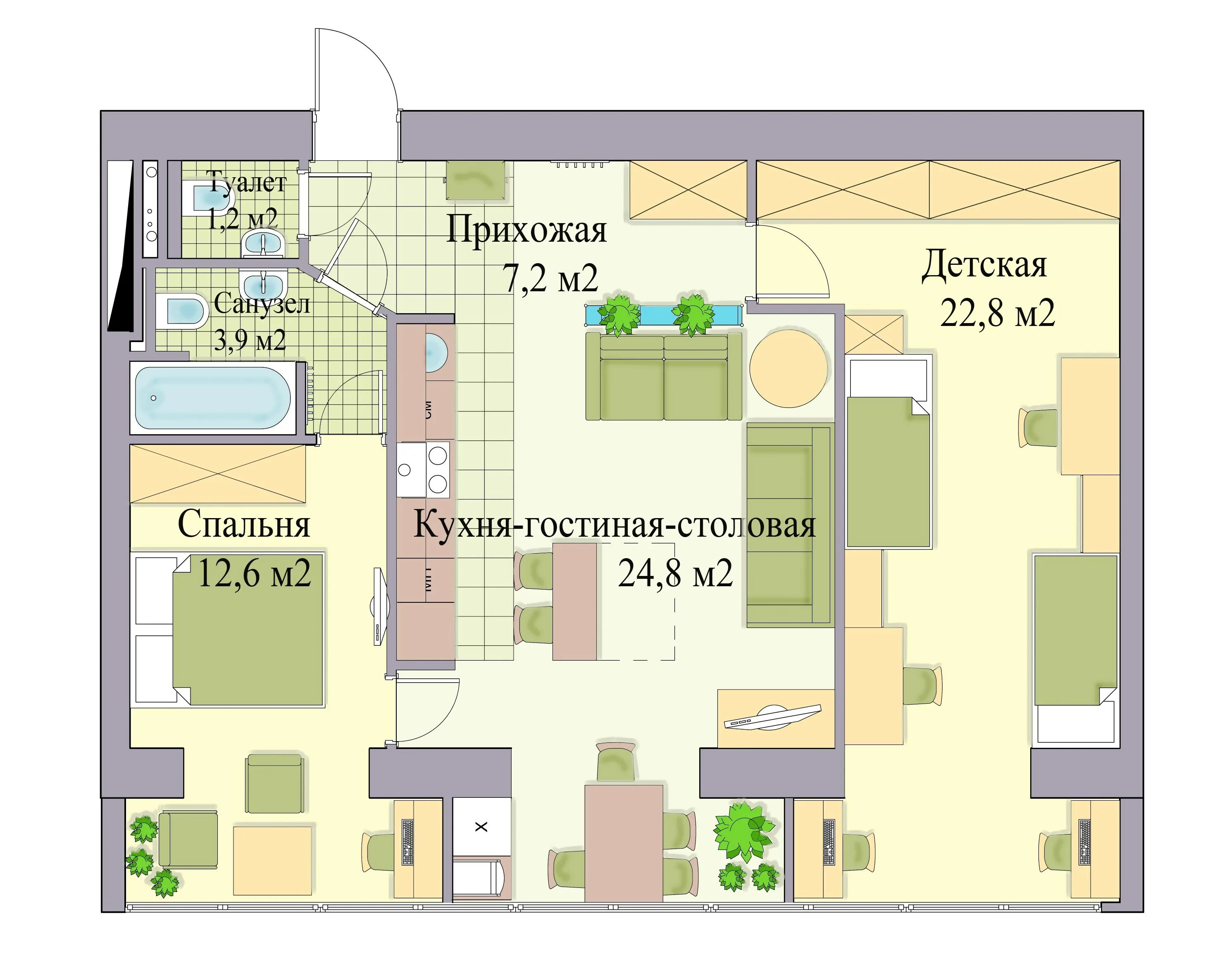 Планировки квартир 60 м Перепланировка линейной двушки в трешку (72 фото) - красивые картинки и HD фото
