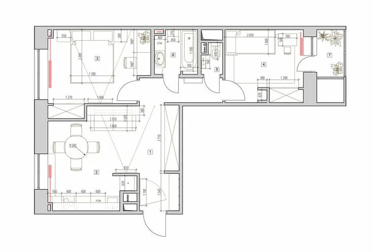 Планировки квартир 60 м Проект недели: как оформить 54 квадрата для семьи с детьми - INMYROOM Планировки