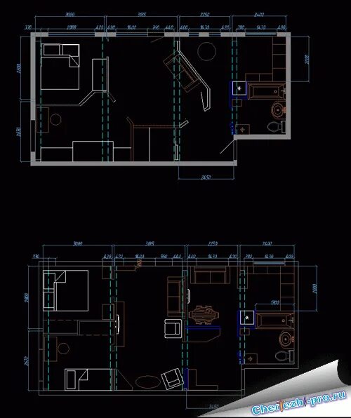 Планировки квартир dwg План квартиры в autocad