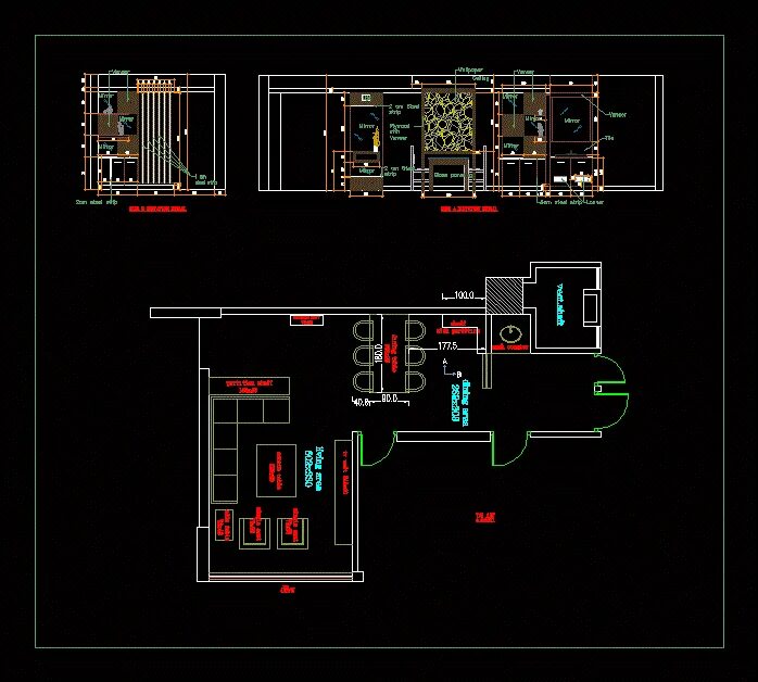 Планировки квартир dwg Dining Wall Elevations DWG Detail for AutoCAD * Designs CAD