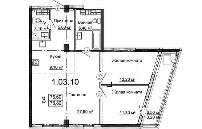 Планировки квартир екатеринбурга Купить 3-комнатную квартиру 78,8 м² в ЖК "Родник" по адресу Екатеринбург, улица 