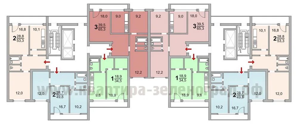 Планировки квартир и 522а Серия дома И-522А