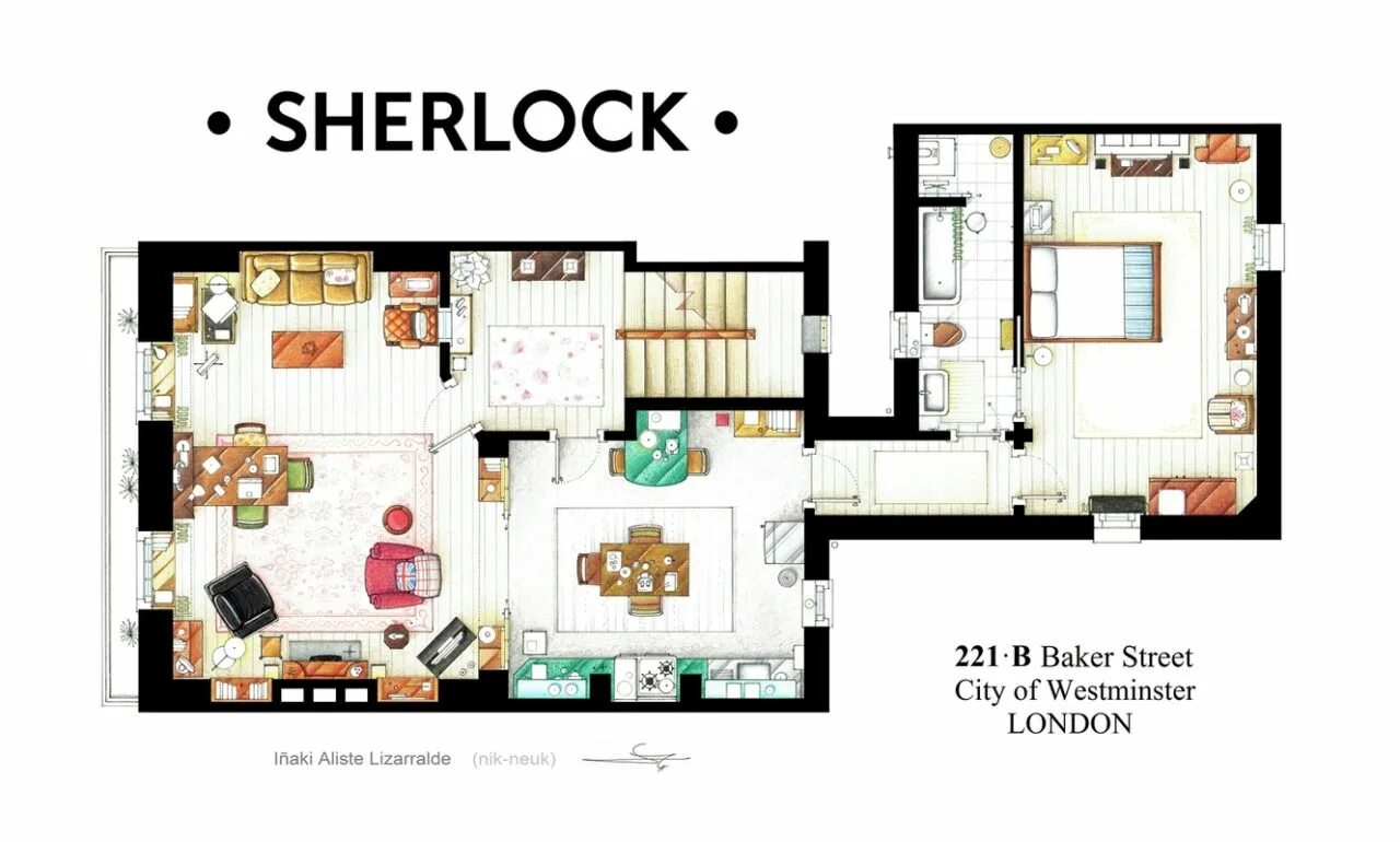 Планировки квартир из сериалов Iñaki Aliste Lizarralde Sherlock, Floor plans, How to plan