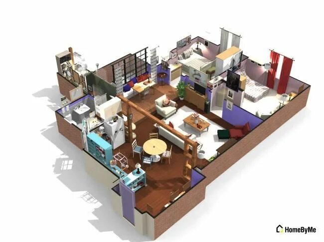 Планировки квартир из сериалов Can you guess these famous sitcom homes from their 3D floorplans? Projetos de ca
