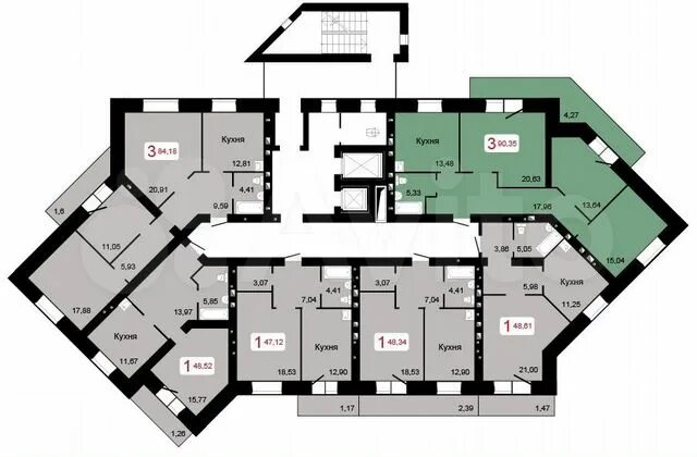 Планировки квартир красноярск 1-к квартира, 49 м², 7/17 эт. в аренду Красноярске Снять квартиру Авито