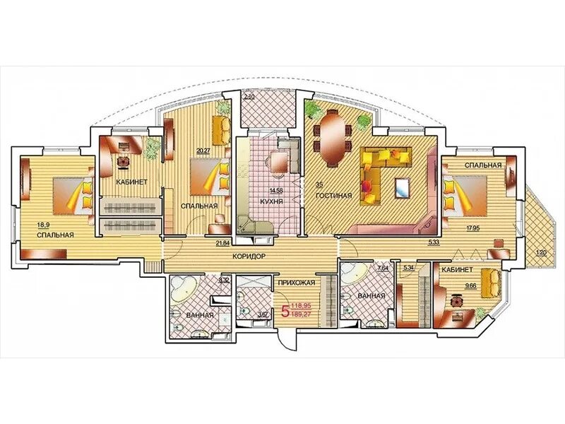 Планировки квартир на карте План 6 комнатной квартиры