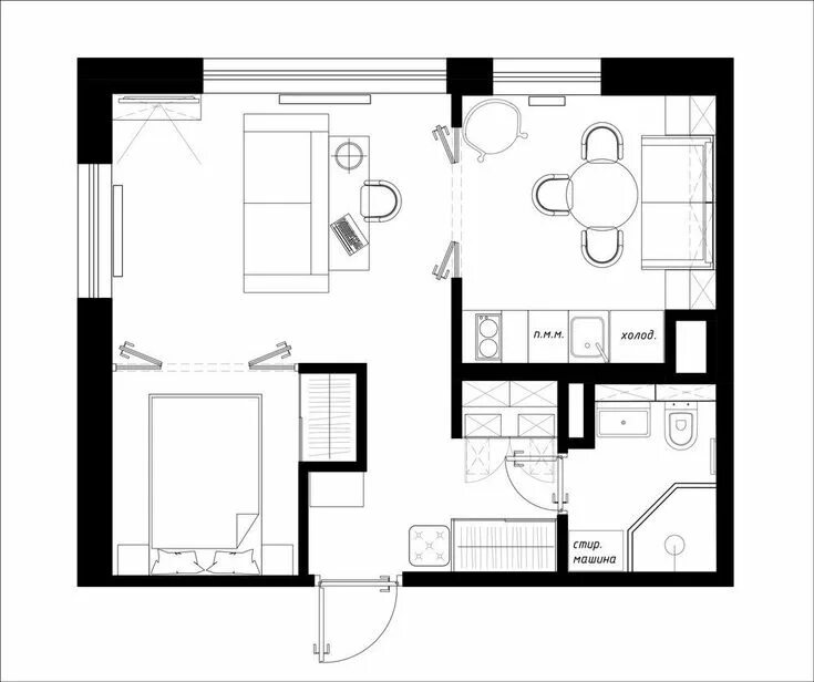 Планировки квартир на карте Как превратить однушку в двушку: 2 варианта - INMYROOM План квартир на этаже, Пл